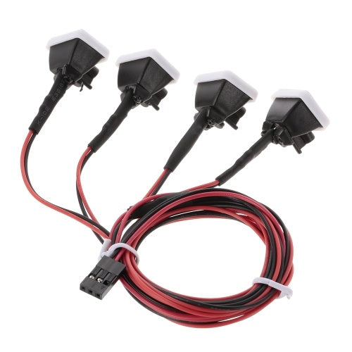 4pcs RC Car Multi-Function Square LED Light with Lampshade for 1/10 RC Crawler Car HSP REDCAT Axial SCX10  Traxxas TRX-4