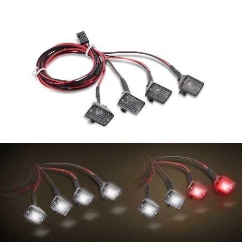 4pcs RC Car Multi-Function Square LED Light with Lampshade for 1/10 RC Crawler Car HSP REDCAT Axial SCX10  Traxxas TRX-4