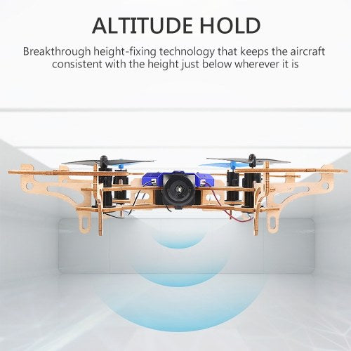 ZL100 Wooden Aircraft DIY Drone 2.4G Altitude Hold Quadcopter(with LED Light)