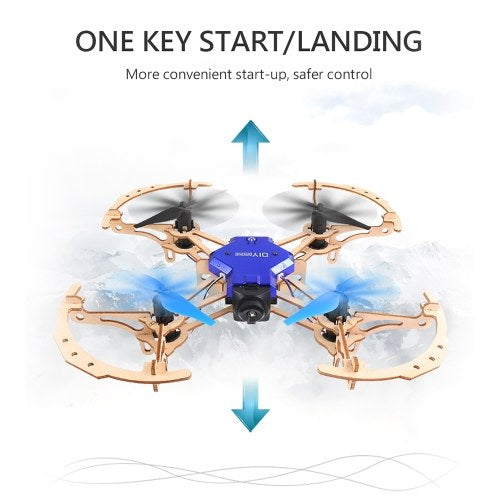 ZL100 Wooden Aircraft DIY Drone 2.4G Altitude Hold Quadcopter(with LED Light)