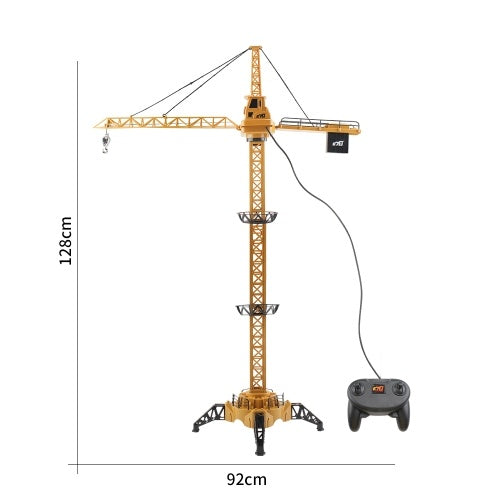 4CH Remote Control Electric Mega Tower Crane 128cm 680 Degree Rotation Construction Crane Toy