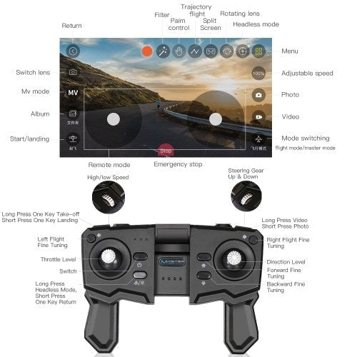 S17 RC 4K Camera Drone Trajectory Flight Palm Control Quadcopter