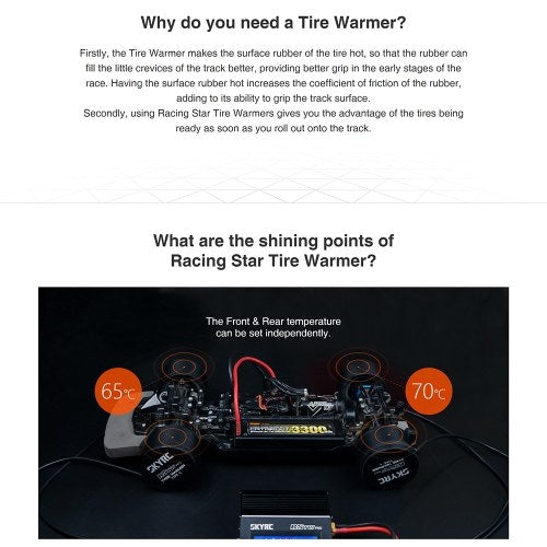 SKYRC RSTW Professional Tire Warmer Electronic Temperature Control for 1/10  Electric Touring Car RC Racing