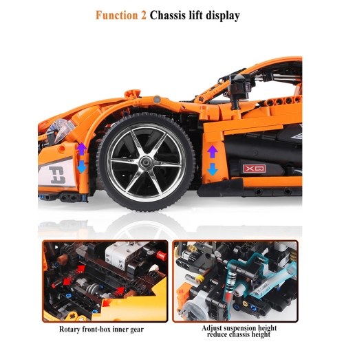 Building Blocks Toy Bricks Porsche 911 GT3 RS 2.4G 1/8 RC Sport Car(RTR Version)