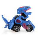 Dinosaur Car Toys Transformable Dinosaur Pull Back Car Toy Electric 360°Spin with Light Music Action Walking