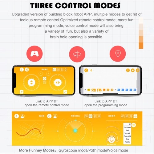 791 قطعة 2.4 جرام التحكم عن بعد APP التحكم RC روبوت RC التعليمية الطوب الجذعية اللعب