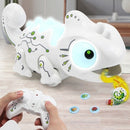 RC Chameleon Toy Multi Colored Lights Extendable Tongue Bug Catching Action Multi-Directional Remote Control Animated Eyes and Tail 5 Sounds