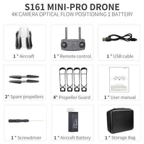 CSJ S161 Mini Pro Drone 4K كاميرا تحديد المواقع التدفق البصري RC كوادكوبتر