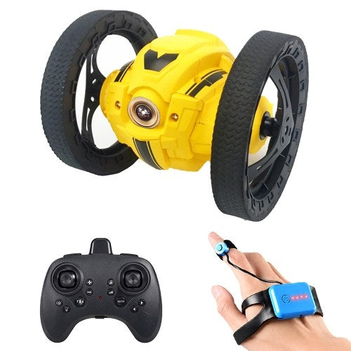 805 2WD 2.4Ghz RC Bounce Car RC Jump Car Remote Control Stunt Car Watch Induction 360° Rotation 27.6 inches Bouncing Music Led Light