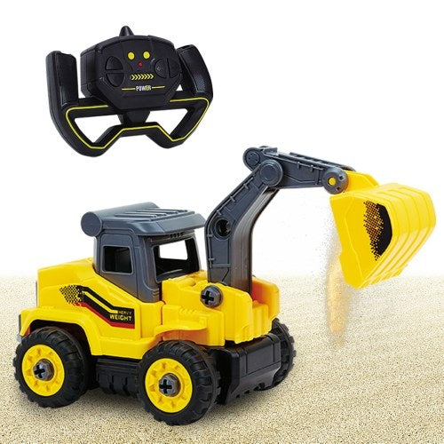 2.4Ghz RC Bulldozer Construction Vehicle Toy Electric Truck Digger Car for Children RC Car DIY Educational Toy