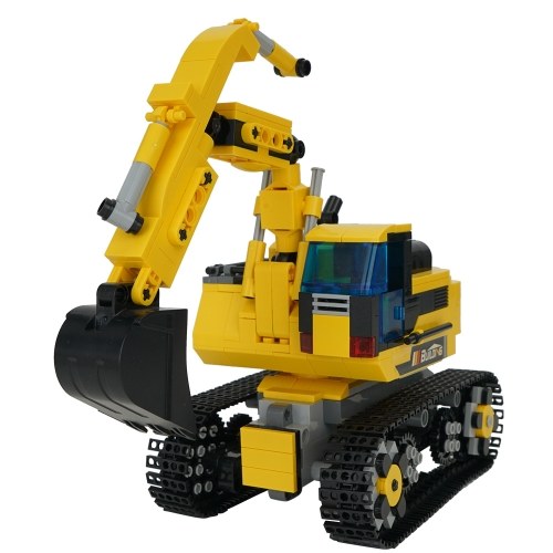 580pcs Building Block Excavator 2.4GHz RC Car Shop Truck APP Control Programming STEM Learning Kit Path Mode Voice Control Educational Toy