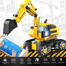 580pcs Building Block Excavator 2.4GHz RC Car Shop Truck APP Control Programming STEM Learning Kit Path Mode Voice Control Educational Toy