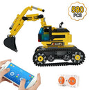 580pcs Building Block Excavator 2.4GHz RC Car Shop Truck APP Control Programming STEM Learning Kit Path Mode Voice Control Educational Toy