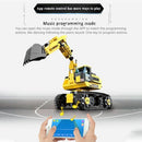 580pcs Building Block Excavator 2.4GHz RC Car Shop Truck APP Control Programming STEM Learning Kit Path Mode Voice Control Educational Toy