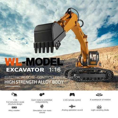 WLtoys XKS 16800 1:16 Electric Remote Control Excavator Toy Truck