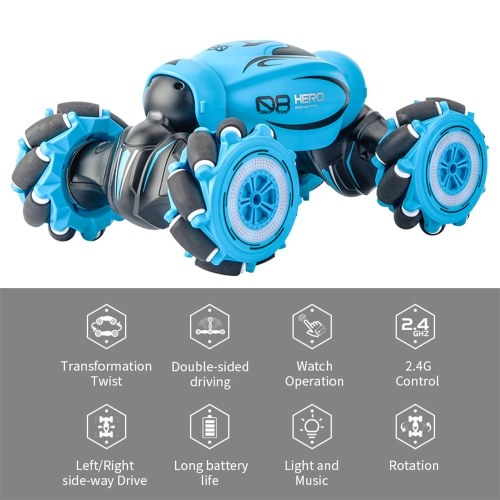 1:16 Watch/2.4GHZ Remote Control Double-sided Drive RC Stunt Car