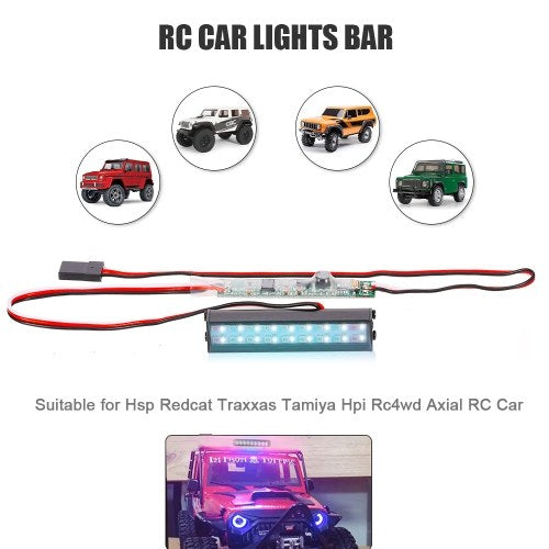 55mm/2.2in RC LED Lights Bar Metal Roof Lamp Light Headlight 18LEDs Light for 1/10 Traxxas TRX-4 Trx-6 D90 HSP Redcat RC 4WD Tamiya Axial SCX10 HPI RC Car