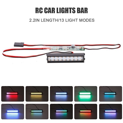 55mm/2.2in RC LED Lights Bar Metal Roof Lamp Light Headlight 18LEDs Light for 1/10 Traxxas TRX-4 Trx-6 D90 HSP Redcat RC 4WD Tamiya Axial SCX10 HPI RC Car