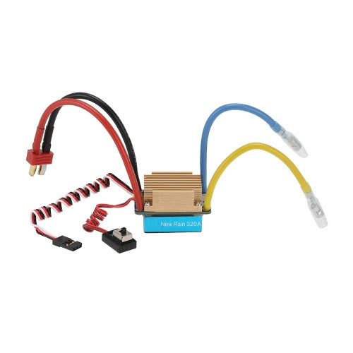 Waterproof 320A Brushed ESC Electronic Speed Controller with 5V/3A BEC T-Plug for 1/10 RC Car