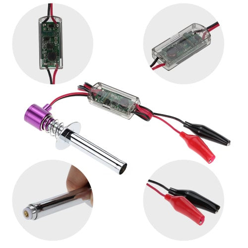 80100 6-12V Electronic Glow Plug Igniter with Alligator Clip for 1/10 HSP Nitro Powered RC Car