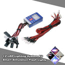 12 LED Lighting System Kit Steering Brake Smart Simulation Flash Lights for 1/10 Scale Models RC Car Yokomo Tamiya HSP HPI AXIAL RC4WD Traxxas