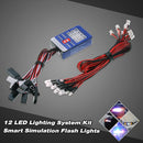 12 LED Lighting System Kit Steering Brake Smart Simulation Flash Lights for 1/10 Scale Models RC Car Yokomo Tamiya HSP HPI AXIAL RC4WD Traxxas