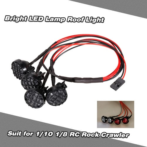 Bright LED Lamp Roof Light for 1/10 1/8 Off-road Car Traxxas HSP Redcat Axial SCX10 TAMIYA CC01 RC4WD D90 D110 TF2 RC Rock Crawler