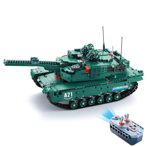 DOUBLE E C61001W 1498 PCS Building Blocks 1/20 Transformable M1A2 Tank Vehicle RC Toy