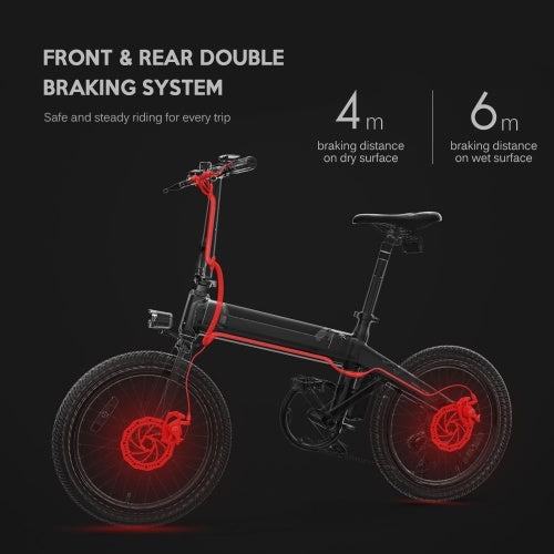 HIMO C20 20 Inch Folding 80KM Range Power Assist Electric Bicycle Moped E-Bike 10AH