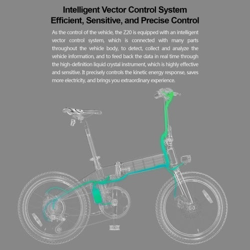 HIMO Z20 20 Inch Folding Power Assist Electric Bicycle 80KM Range 10AH Removable Battery Moped E-Bike Electric Bike with Mudguard and Inflation Pump