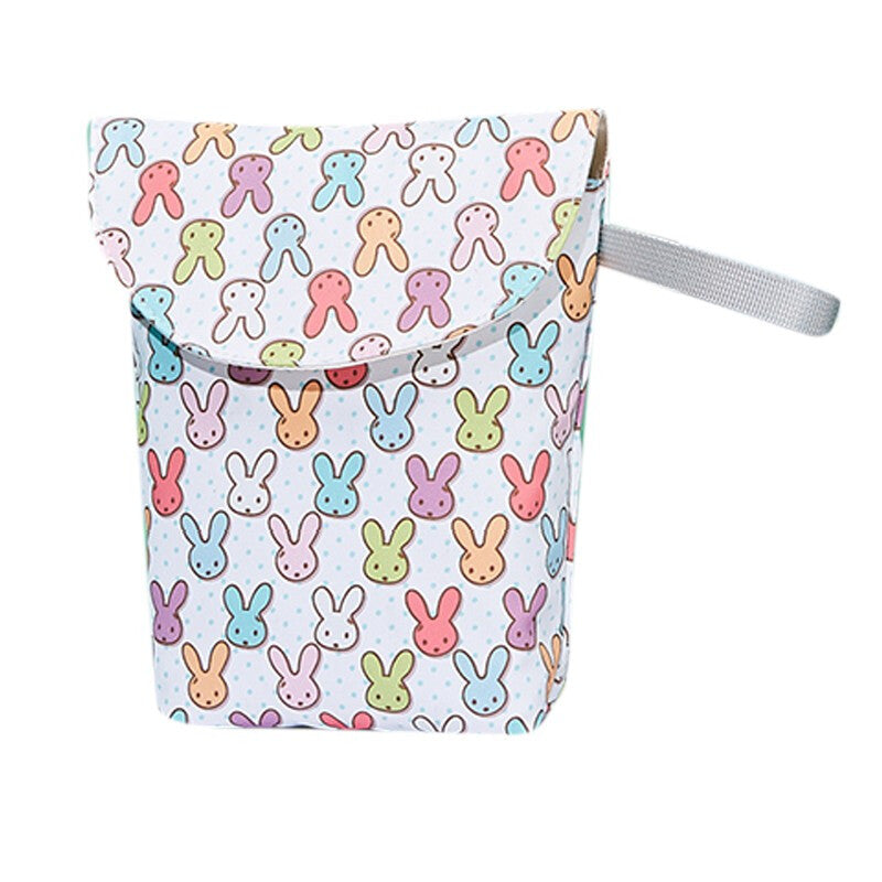 Rabbit Print Diaper Organizer - White