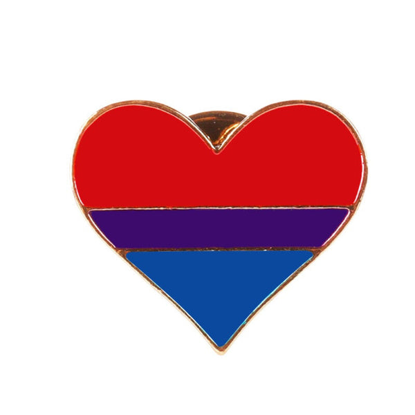 2Pcs Rainbow Heart High Quality Collar Pin - Red