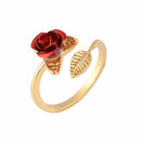 Red Rose Premium Resizable Rings - Gold