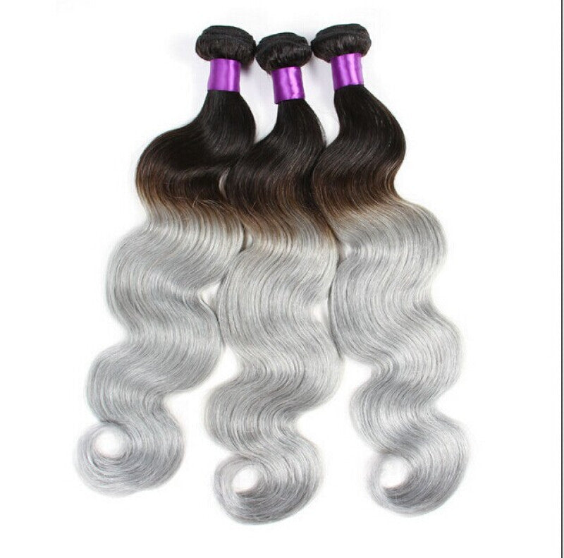 Remeehi Body wave Brazilian Human Hair - Gray