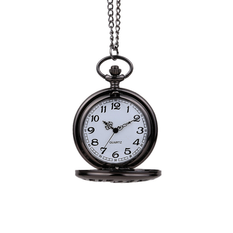 Retro Premium Quartz Pocket Watch - Black