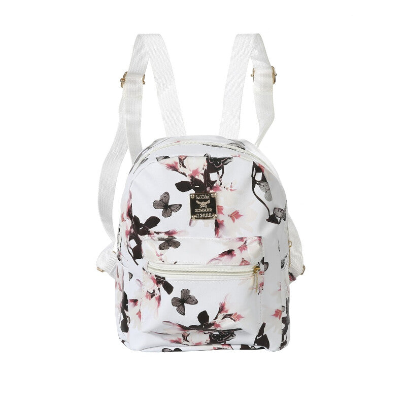 Rucksack Premium Leather Floral Backpack - White