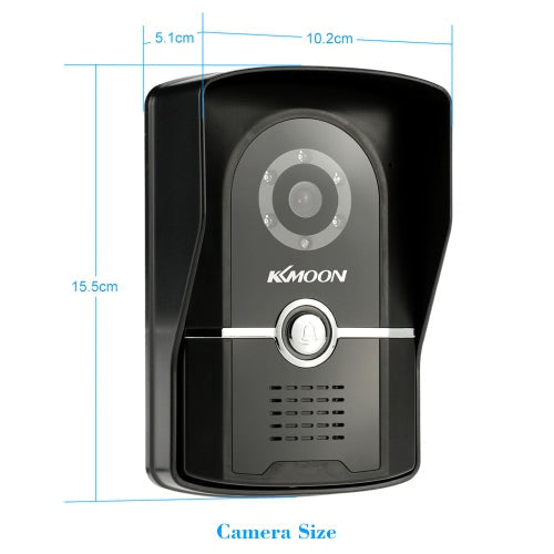 1KKMOON 7” Wired Video Door Phone System Visual Intercom Doorbell with 1*800x480 Indoor Monitor + 1*700TVL Outdoor Camera support Unlock Infrared Night View Rainproof Lock Time Delay Adjustable View Angels for Home Surveillance