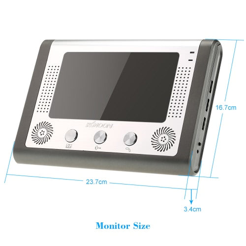 1KKMOON 7 بوصة نظام هاتف باب فيديو سلكي جرس باب داخلي مرئي مع شاشة داخلية 1*800x480 + كاميرا خارجية 1*700TVL تدعم فتح الرؤية الليلية بالأشعة تحت الحمراء، قفل ضد المطر، تأخير الوقت، ملائكة عرض قابلة للتعديل للمراقبة المنزلية