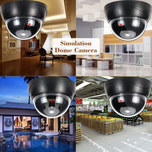 Simulation Dome Camera Red LED Blinking Light Fake Dummy CCTV Security System for House Office Market