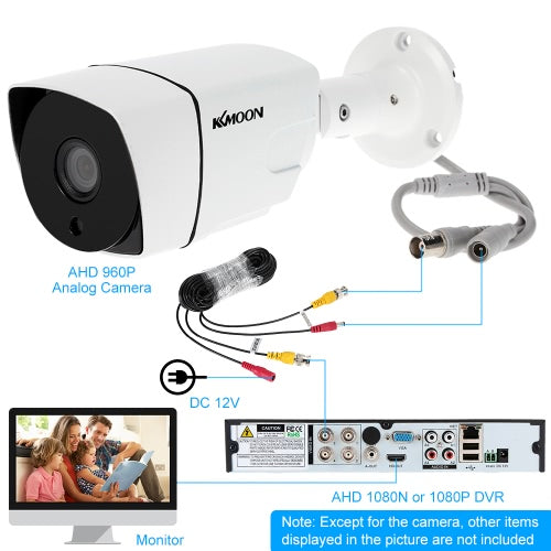 كاميرا KKmoon 960P AHD CCTV Bullet Camera 1.3MP 3.6mm 1/3 ''CMOS 36 IR مصابيح رؤية ليلية IR-CUT مقاومة للماء للاستخدام الداخلي والخارجي نظام NTSC لأمن المنزل