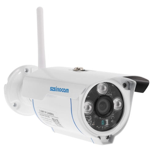 szsinocam 1080P Wireless WIFI HD Bullet IP Camera 2.0MP 3 Array IR LEDS 1/3 ''CMOS 4mm Lens H.264 P2P دعم مقاوم للماء للرؤية الليلية كشف الحركة تطبيق الهاتف للتحكم في أمان CCTV