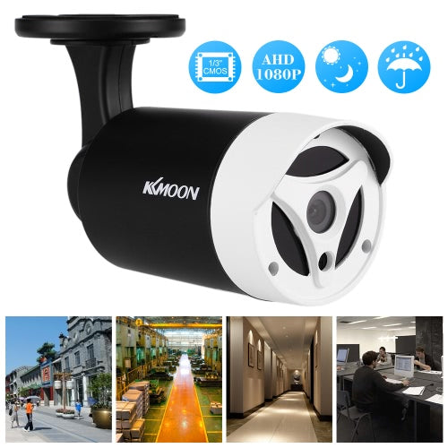 كاميرا KKmoon 1080P 2.0 ميجابكسل AHD رصاصة CCTV 3.6 مم 1/3 بوصة CMOS 18 قطعة صفيف IR LED رؤية ليلية IR-CUT مقاومة للمطر داخلي وخارجي نظام NTSC لأمن المنزل