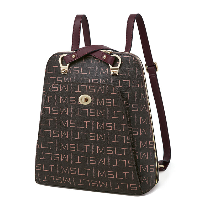 S142B Stylish Female Casual Backpack - Brown