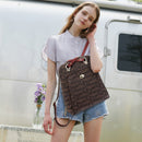 S142B Stylish Female Casual Backpack - Brown