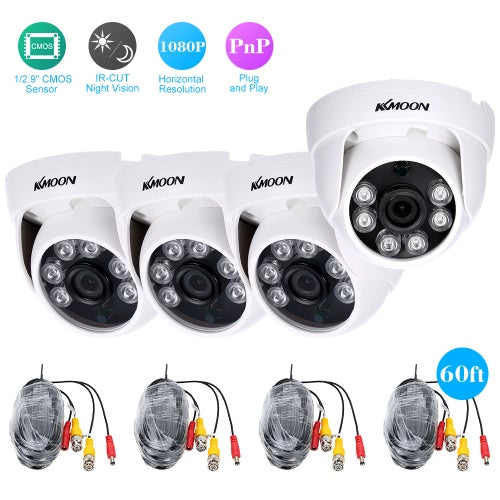 كاميرا KKmoon 4*1080P 2000TVL AHD CCTV + كابل مراقبة 4*60 قدم