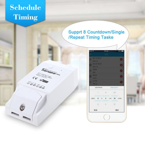 SONOFF TH10 10A/2200W Smart Wifi Switch مراقبة درجة الحرارة والرطوبة مجموعة أتمتة المنزل اللاسلكية تعمل مع Amazon Alexa وGoogle Home/Nest