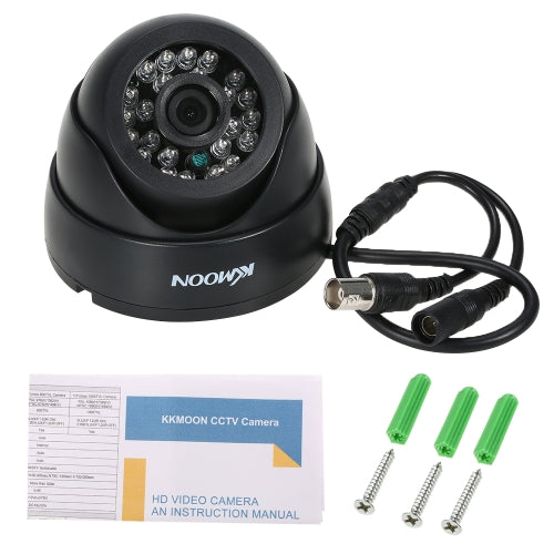 كاميرا KKmoon 1080P AHD Dome CCTV التناظرية عدسة 3.6 مم CMOS 2.0MP IR-CUT 24 قطعة IR LED للرؤية الليلية لنظام PAL لأمن المنزل