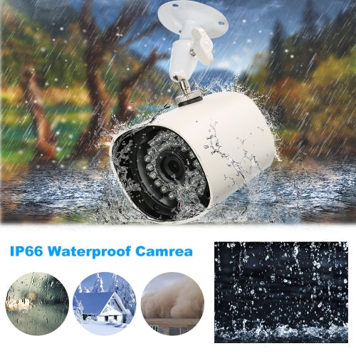 1080P HD Bullet Camera Weatherproof IP Camera Wireless WIFI Built-in Sound Pick-up 36pcs Infrared LED Lights Support Phone APP Control Motion Detection Night Vision for CCTV Home Surveillance Security