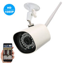 1080P HD Bullet Camera Weatherproof IP Camera Wireless WIFI Built-in Sound Pick-up 36pcs Infrared LED Lights Support Phone APP Control Motion Detection Night Vision for CCTV Home Surveillance Security