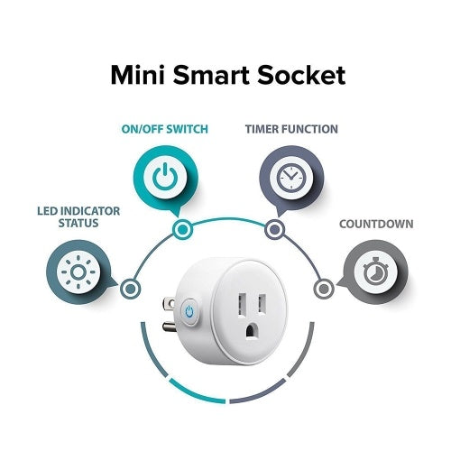 Wifi Smart Plug Enabled Mini Socket App Remote Control US Plug